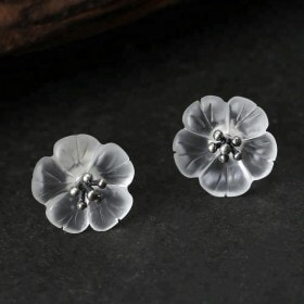 Original-design-Silver-Flower-Stud-earring-crystal (4)